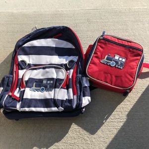 Pottery barn kids train backpack & lunch box. New!